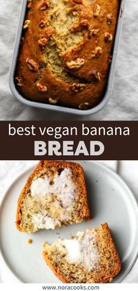 Stop throwing out old bananas and use them in this Easy Vegan Banana Bread recipe instead! Deliciously moist and sweet, the batter comes together in 1 bowl and is done baking in about an hour. It’s easy to store, freeze, and can be made oil and gluten free too! | best vegan banana bread recipe moist | the best vegan banana bread you'll ever eat | best ever vegan banana bread recipe