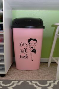 My Craft Room Betty Boop Trash can makeover