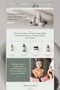 Introducing you to Essence Skincare E-commerce template. With its elegant and modern style, it focuses on simplicity and bringing the best possible shopping experience to your customers. With this e-commerce template that we have created for you, you will find all you need to create your online store that is easily customizable to make it match your brand. Website Skincare | Website Template | E-commerce Template | Webflow Website | Web Design | Web Design Inspo