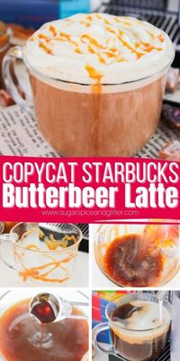 A Cozy Copycat Starbucks Butterbeer Latte that can be made at home with minimal ingredients. The perfect cozy cup of coffee to enjoy while curled up in a blanket reading, or during a Harry Potter movie night, today's Butterbeer Latte is super simple to make at home and absolutely scrumptious.