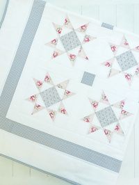 5 Quilt Sizes Included & BONUS Pillow Pattern! Enjoy making our beautiful & easy Starlit Dreams Quilt Pattern.  Perfect for a baby blanket, crib quilt, bed quilt or even matching quilts for siblings!   	HIGH-QUALITY & EASY to Follow Step-by-Step Instructions including color diagrams & helpful tips!  	FINISHED QUILT MEASUREMENTS (All Sizes Included)   	Newborn - 44" x 44"  	Crib/Throw - 54" x 54"  	Twin - 74" x 74"  	Queen - 84" x 84"  	King 94" x 94".    	FINISHED PILLOW MEASUREMENT - 12" x 12"