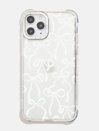 It's giving sweetness, be perfectly on trend this season with our brand new Bow case now in White! This case is part of our print-to-order range. With print-to-order phone cases we print them as you purchase, which is a much more sustainable method of production ‚¨ ultimately meaning we waste less plastic because less plastic is fantastic Add one of our Glass Screen Protectors on with this case and get it half price! (Discount automatically applied at checkout). Shock absorbent protective iPhone