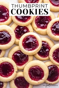 The best thumbprint cookies! In this thumbprint cookie recipe a 5-ingredient, buttery shortbread cookie is filled with your favorite jam for a delicious treat perfect for the holidays.