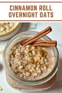 May 7, 2023 - This 3-step cinnamon roll overnight oats recipe is delicious and healthy. Cinnamon overnight oats are great for meal prep and busy mornings.