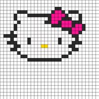 Hello Kitty Head Perler Bead Pattern / Bead Sprite