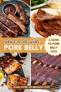 Discover the secrets to pork belly - from its different cuts to what you can do with them, you'll find everything you need here in this post. Get bbq party food ideas to make with each pork belly cut, from pork rib tips to stuffed pork belly, perfect if you are planning a backyard bbq party this summer! Learn how to perfectly prepare smoked pork belly, spare ribs and other pork belly recipes for your summer bbq menu ideas!