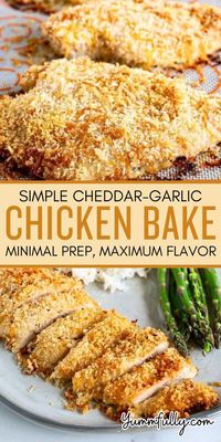 This crispy-on-the-outside, while tender-on-the-inside chicken is quick and easy to make, and using Panko breadcrumbs makes it extra crunchy. Bathing the chicken breasts in garlic butter adds a ton of flavor, and the cheddar Parmesan breadcrumbs make the breading extra special!