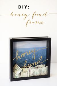 How to make a honeymoon fund shadowbox savings frame!