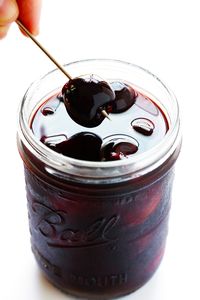 This Bourbon-Soaked Cherries recipe is super-easy to make, naturally-sweetened with honey, and it'll make a delicious addition to your cocktails!