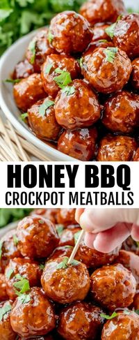 Slow cooker honey BBQ meatballs are so easy to make and perfect to serve as a snack, appetizer, or even light lunch or dinner. These meatballs are packed with flavor and are great for parties, holidays, potlucks, and more. Made with frozen meatballs, jelly, and more, these meatballs are easy to make and great for any occasion. Make these easy BBQ honey meatballs today!