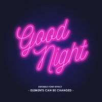 Neon light font effect