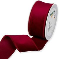 Amazon.com: FloristryWarehouse Burgundy Red Christmas Velvet Fabric Ribbon 2 inches Wide on 9 Yards roll. Wired Edge