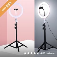 26CM Ring Fill Light Lamp With Phone Clip 1.1M Tripod For Selfie Photography Live Streaming Camera Video Beauty | Wish