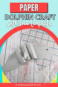 This fun and easy dolphin craft starts with a free craft printable. Then cut out the parts for your ocean animal craft and glue the pieces together. This sea animal craft is perfect for kids from preschool age through elementary. Download the free dolphin craft template now.