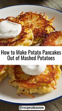 If you are searching how do you make potato pancakes out of mashed potatoes. You have come to the right place. Here is the easy crispy mashed potato pancakes recipe.  Potato pancakes, also known as latkes or fritters, are a delicious and versatile dish that can be served as a snack, side dish, or even a light meal. If you have leftover mashed potatoes and want to give them a new life, turning them into potato pancakes is a great way to do so. These crispy-on-the-outside, soft-on-the-inside pancakes are easy to make and incredibly satisfying. Here’s a step-by-step guide on how to make potato pancakes out of mashed potatoes recipe. #PotatoPancakes #LeftoverRecipes #EasyRecipes #MashedPotatoes #ComfortFood