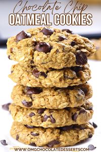 Irresistibly chewy chocolate chip oatmeal cookies are here! Make your dessert dreams come true with these Chocolate Chip Oatmeal Cookies! Soft, chewy, and packed with melty chocolate chips, they’re the perfect treat. #OatmealCookies #ChocolateChipCookies #DessertIdeas