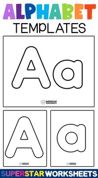 Our Free Printable ABC templates include so many options: uppercase, lowercase, both, and ABC flashcards for review! Students will master their ABCs while coloring, creating, and cutting! #superstarworksheets #abcs #alphabet #templates #worksheets #free #review #abccoloringpages #uppercase #lowercase #flashcards