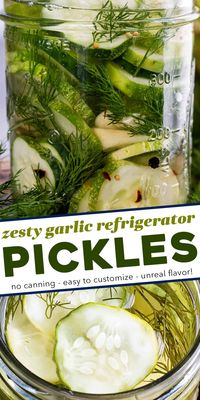 Homemade refrigerator pickles require zero canning expertise or equipment! Crisp, zesty, and packed with a punch of amazing flavor - you have to try them!