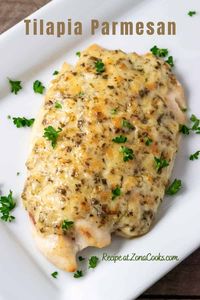 This Tilapia Parmesan for two recipe is so easy and quick to prepare. It is a mild fish and the sauce on top is cheesy, golden brown and savory. This low-carb Parmesan Crusted Tilapia can be baked or broiled and the sauce works great on other white fish like cod. This small batch recipe for two makes a great lunch, dinner, or impressive romantic date night meal.