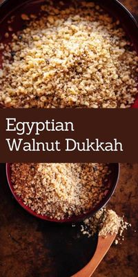 This easy, beautiful and delicious Roasted Walnut Dukkah is made with a blend of walnuts, sesame seeds, cumin seeds, coriander, black peppercorns, and sea salt. You’ll find yourself putting this Egyptian condiment on anything and everything as you fall in love with its complex flavors and pleasing textures! Naturally gluten-free and vegan.#dukkah