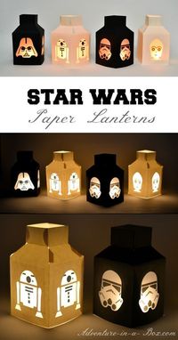 Star Wars Paper Lanterns: Make this simple Star Wars craft with paper, glue and parchment paper!