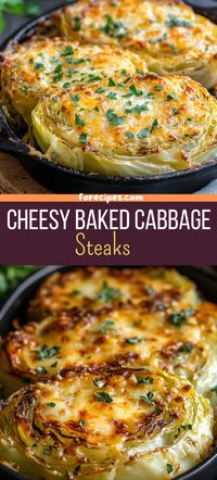 Cheesy Baked Cabbage Steaks