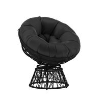 Comfort isn't only for the indoors when you curl up in this papasan style swivel patio chair. The rounded, bowl-shaped seat, with a plush foam cushion cradles your body while the swivel capability makes it easy to carry on conversations in any direction. Powder coating on the steel frame ensures long-lasting durability and holds up to 350 lbs. static weight to accommodate most users