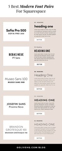 The Best Modern Font Pairs For Squarespace — GoLive: Squarespace Website Templates