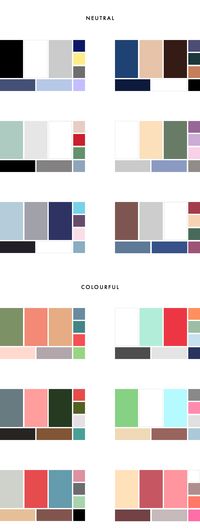 36 Colour Palettes for your Wardrobe Part II: Colourful vs Neutral