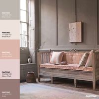 Subtle mauve mixed with shades of sand, silver and warm brown. This color palette explores soft and subtle hues of pink — with touch of greyish neutral tone. It is calm and soft, with focus more on a combination of hue rather than a contrast, with core colors alternating between coral peach and mauve chalk. · #Beige #Brown #Color #ColorPalette #Fall #FHICottonTCX #Mauve #Pantone #PA...