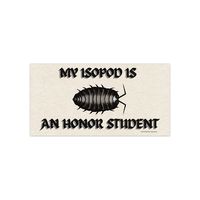 "Is your isopod an A+ student? Let the world know! Use indoors or outdoors with total peace of mind as each printable bumper sticker is made with thick vinyl material that has been laminated for top-tier durability against water, sunlight, and scratches.  7.5\" x 3.75\" .: Material: premium water-resistant vinyl .: Waterproof sticky adhesive .: Suitable for indoor and outdoor use .: Easy peel backing .: Matte finish"