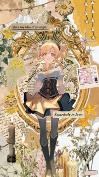 #mami #collage #pinterest #madokamagica #wallpaper #anime #yellow