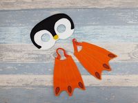 Penguin Mask & Feet Dress Up #Costume Set - #Birthday #Gift - Halloween Party - Antarctic #Felt #Animal #Bird #Feet - #Arctic #Penguin #Party Favours #SirDavidAttenborough #PenguinParade