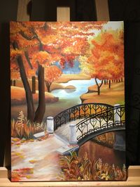 Paysage automne peinture huile