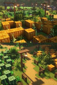 melon and pumpkin patches that will be useful for villager trading. (also added a small well for decoration)