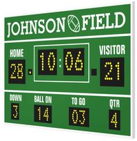 Personalize your own Football Scoreboard Wrapped Canvas!  60" x 40" or 36" x 24" | SignsByAndrea.com