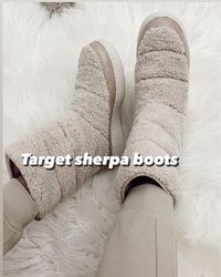 Jaime Shrayber on Instagram: "Yesssss for this Target find 😍Sherpa boots under $50 &&& sooo cute. Come black too! Follow my shop @jaimeshrayber on the @shop.LTK app to shop this post and get my exclusive app-only content! #liketkit #targetstyle #targetfinds #coldweatherboots #affordablefashion @shop.ltk https://liketk.it/3SkiO"