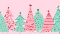 Pink Christmas Laptop HD Wallpaper Desktop Tree Star Background Canva 4K Computer Holiday Pinkmas Green