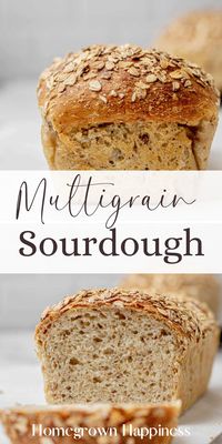 This multigrain sourdough bread is hearty and delicious and makes a great bread for sandwiches. It's soft, and moist for days, and without commercial yeast. The whole grains add a great texture and flavor and nutritional benefits.