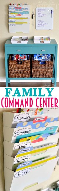 Banish the clutter and get the whole family organized with this DIY Family Command Center! | MomOnTimeout.com #organized Organizing on a budget