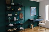 green home office walls