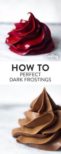 No more deep, dark frostings that taste like food coloring or loses consistency! Once your try this delicious dark frosting recipe you'll never want to go back!