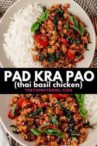 Thai basil chicken, also known as pad kra pao, is a delicious, Asian-style meal that everyone will love. This chicken dish is packed with amazing Asian flavors that come together to form an easy chicken dish for lunch or dinner. Made with brown onions, ground chicken, garlic, Thai basil, and more ingredients, this dish is sure to be a favorite at your table. Try this recipe today!