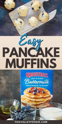 These easy pancake muffins are perfect anytime you are craving delicious homemade muffins but wish to avoid the hassle of making everything from scratch. You can use any store-bought pancake mix, or use the dry ingredients from a homemade pancake mix. Make these muffins in advance for a quick breakfast to enjoy on busy mornings.