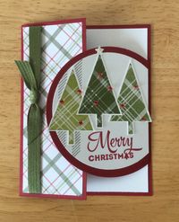 Stampin Up carte de Noël à la main - pli spécial sapins de Noël Plus