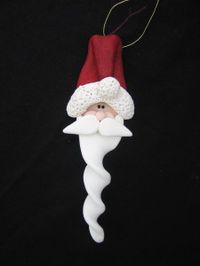 Rustic Santa Ornament -  Polymer Clay  -  Greenfrogger