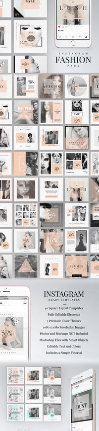 Instagram Fashion Pack — PSD Template #etsy #social media #presentation…