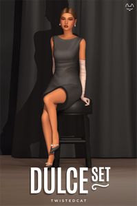 Give your Sims an elegant look for the holidays with the Dulce set! ✨ This set includes pointed-toe heels with a pearly strap, long gloves, and a simple waist-hugging dress.  Maxis match clothing set for the sims 4.