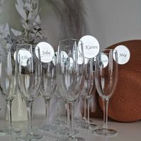 Wedding Place Card Ideas Glass Marker Wine Charm Wedding Drink Tags Champagne Charms Drink Label Glass Charm Disc Name Tags Circle - Etsy