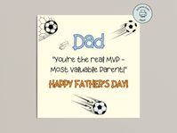 Funny Father's Day Football Card Printable Instant Download Last Minute 5"x5" inches for Dad Daddy Football Lover Print at Home